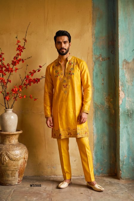 Outluk Wedding Vol 55 Lachaka Silk Mens Kurta With Pajama